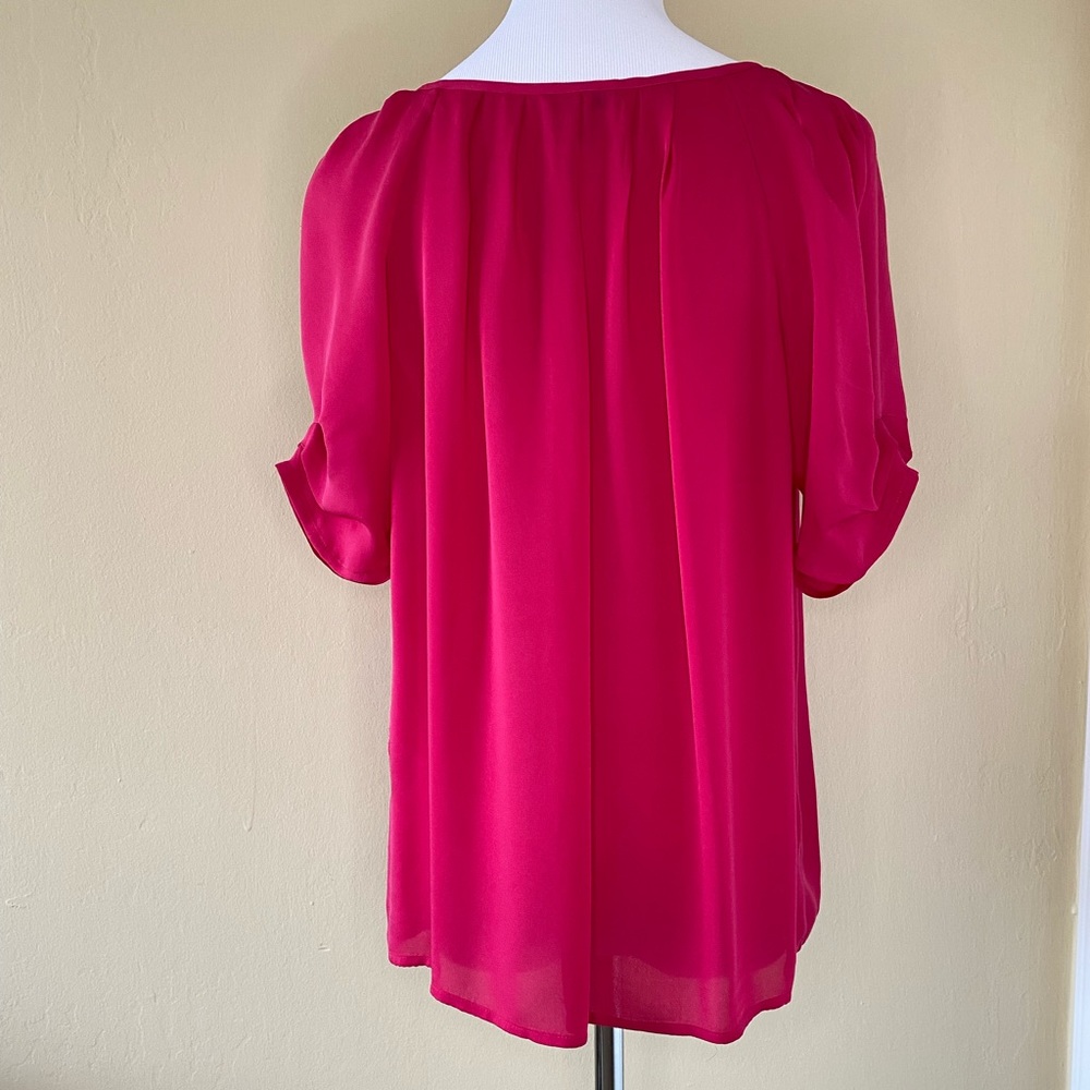 JOIE 100% silk fuchsia blouse size Small - Picture 9 of 10